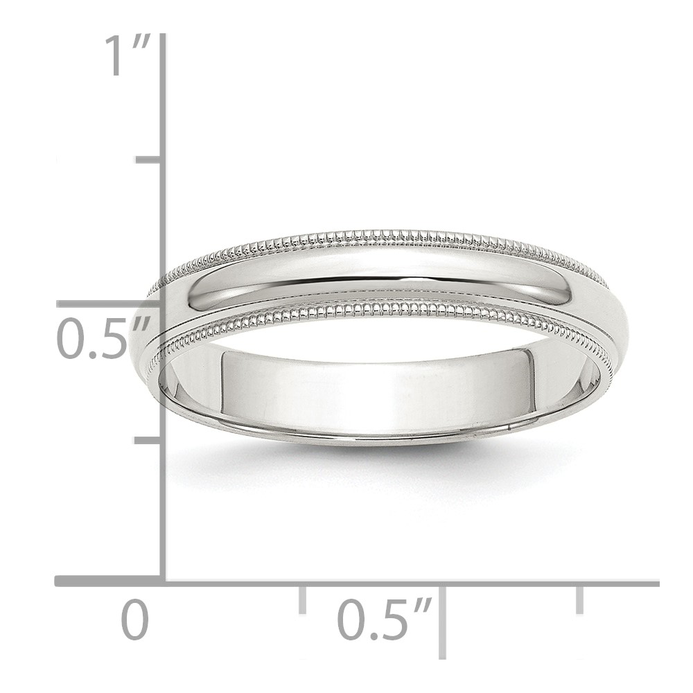 Sterling Silver 4mm Half Round Milgrain Size 5 Band (QWM040-5)