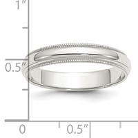 Sterling Silver 4mm Half Round Milgrain Band view 3
