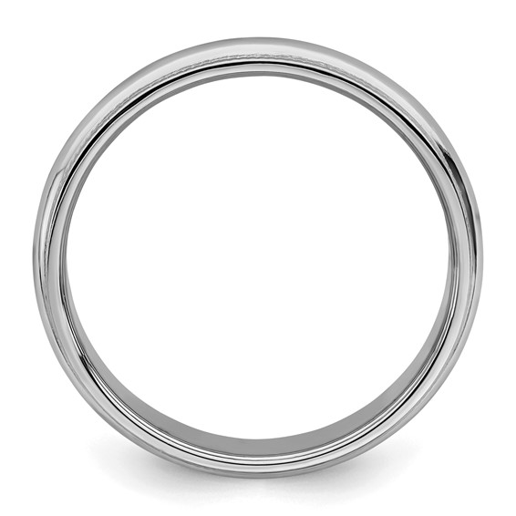 Sterling Silver Rhodium-plated 4mm Half Round Milgrain Size 4 Band