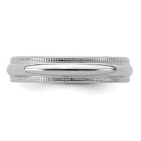 Sterling Silver Rhodium-plated 4mm Half Round Milgrain Band view 3