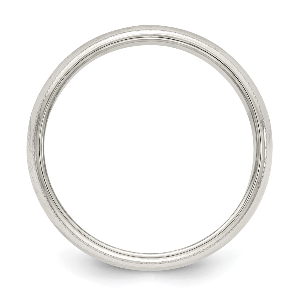 Sterling Silver 5mm Half Round Milgrain Size 5.5 Band (QWM050-5.5)