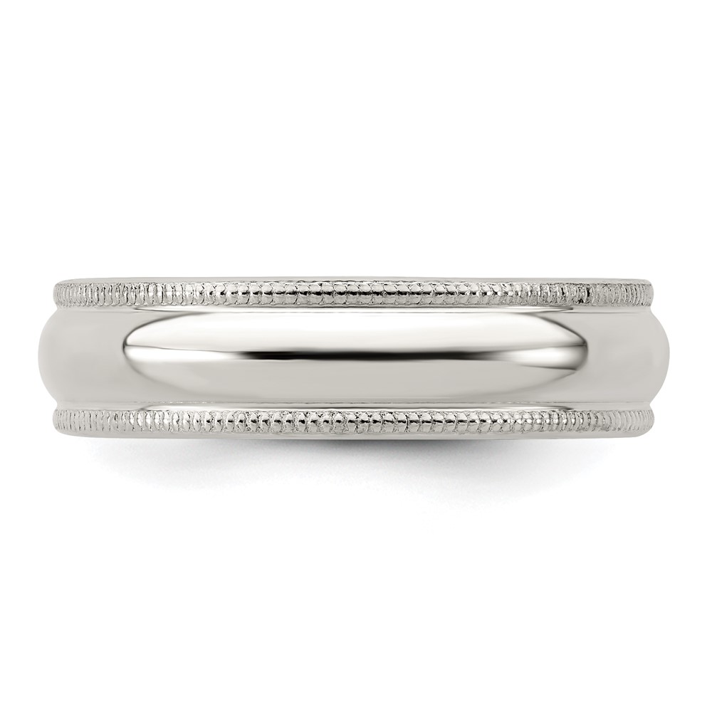Sterling Silver 5mm Half Round Milgrain Size 5.5 Band (QWM050-5.5)