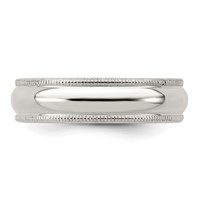 Sterling Silver 5mm Half Round Milgrain Band view 4