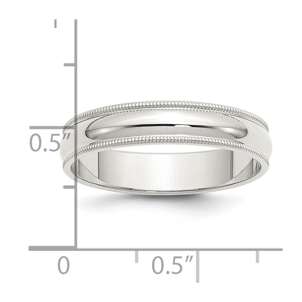 Sterling Silver 5mm Half Round Milgrain Size 5.5 Band (QWM050-5.5)