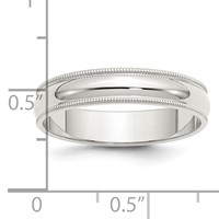 Sterling Silver 5mm Half Round Milgrain Band view 3