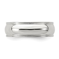 Sterling Silver 6mm Half Round Milgrain Band view 4