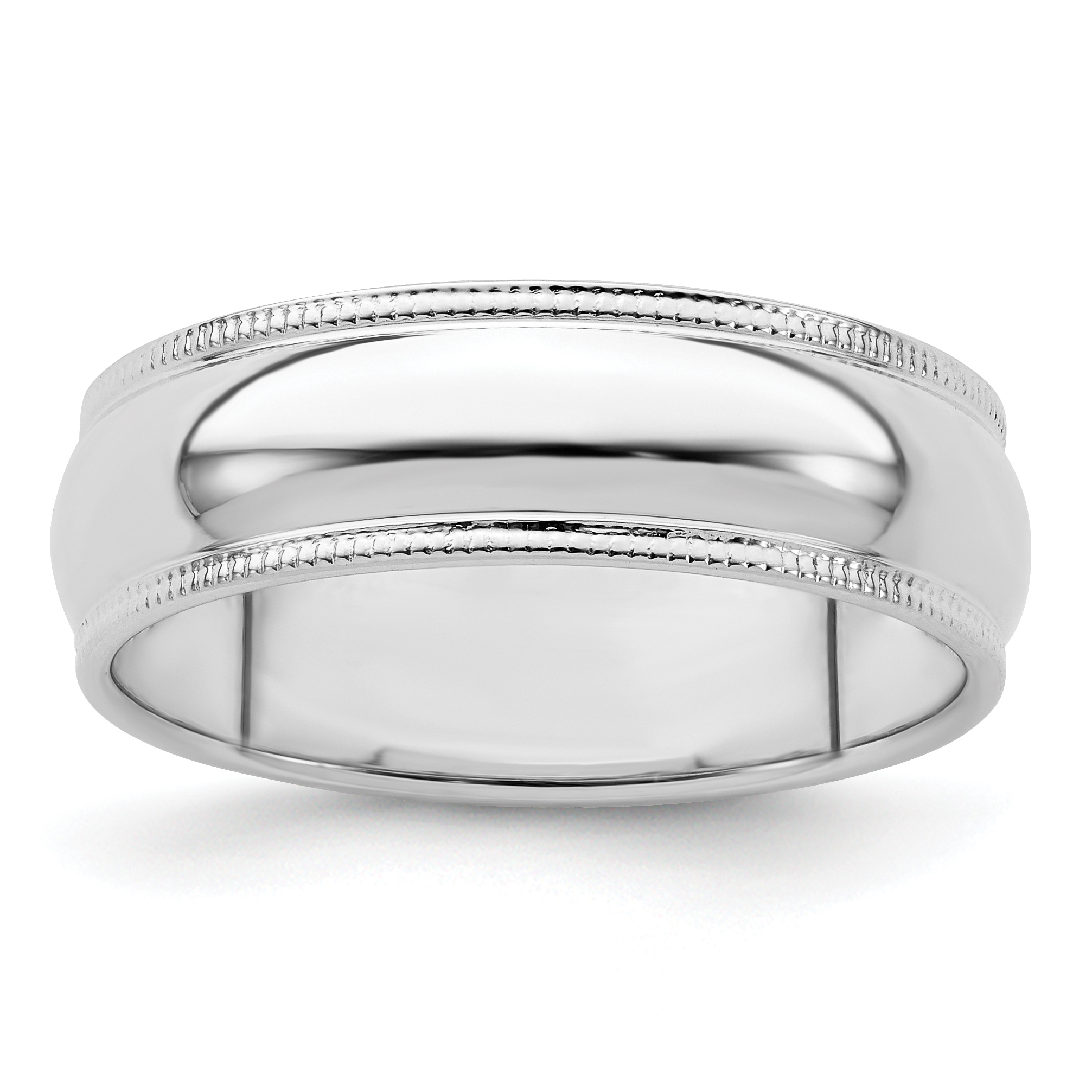 Sterling Silver 6mm Half Round Milgrain Size 12.5 Band (QWM060-12.5)