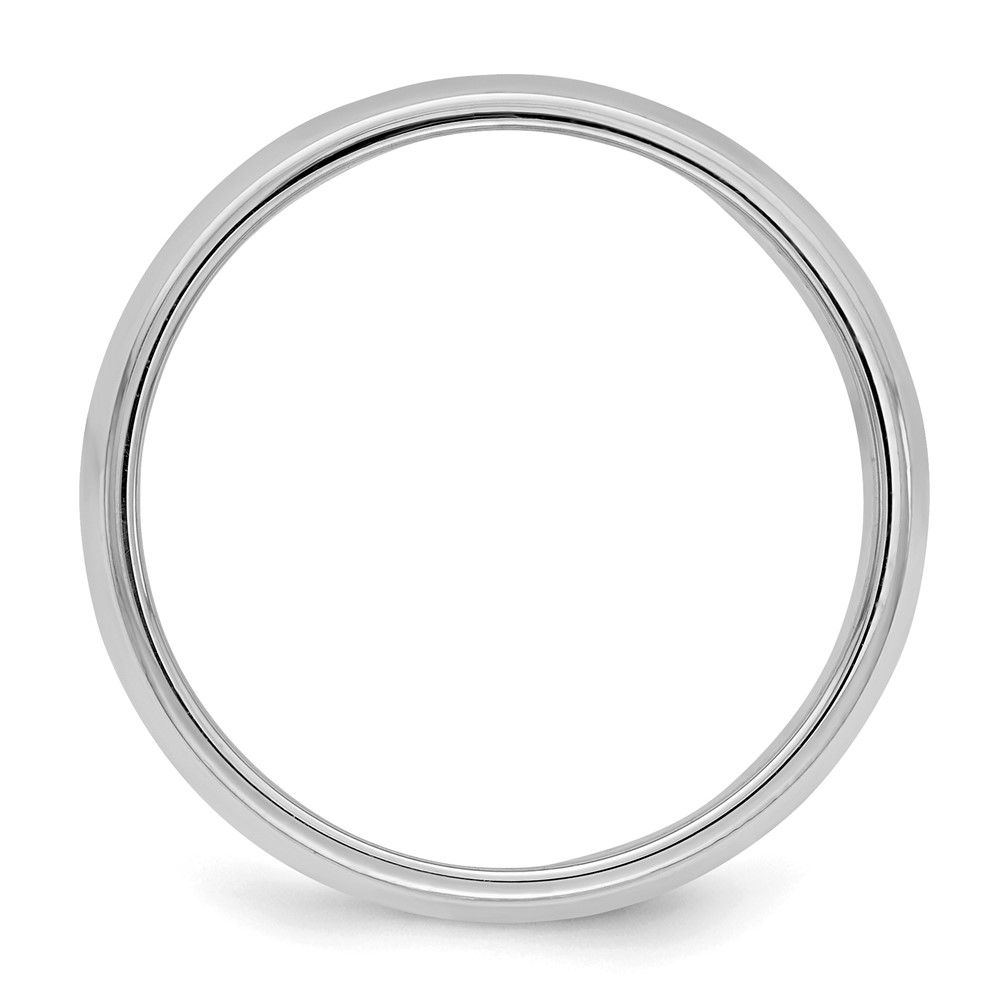 Sterling Silver Rhodium-plated 6mm Half Round Milgrain Size 10 Band (QWM060RH-10)