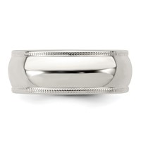 Sterling Silver 7mm Half Round Milgrain Band - Size 4 view 4