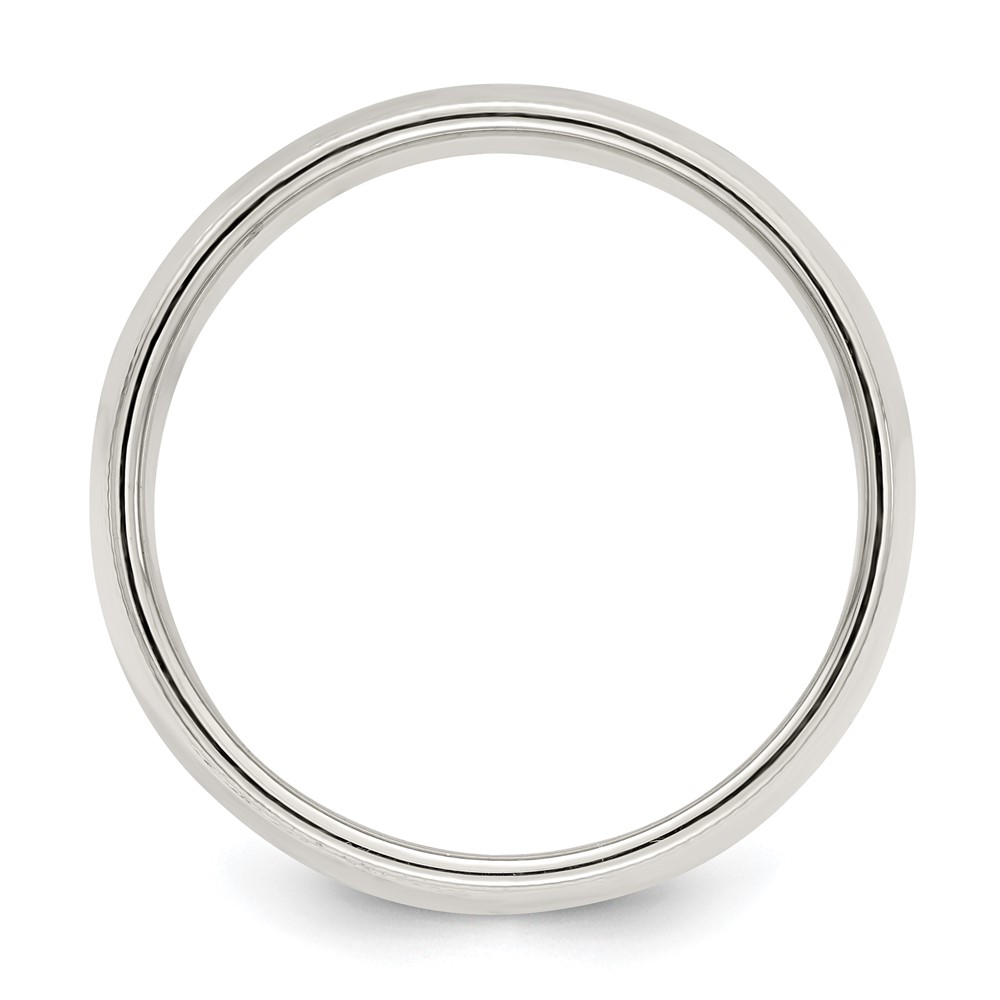 Sterling Silver 8mm Half Round Milgrain Size 11.5 Band (QWM080-11.5)