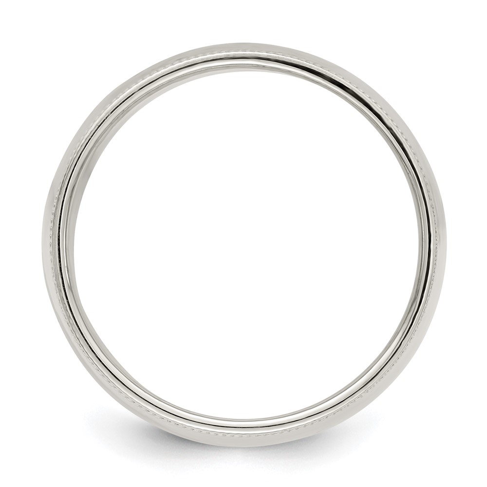 Sterling Silver 9mm Half Round Milgrain Size 4 Band (QWM090-4)