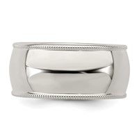 Sterling Silver 9mm Half Round Milgrain Band view 4