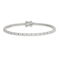 Sterling Silver Rhodium-plated 2.5mm CZ Tennis Bracelet, 7.5" view 3