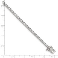 Sterling Silver Rhodium-plated 2.5mm CZ Tennis Bracelet, 7.5" view 4