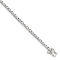 Sterling Silver Rhodium-plated 2.5mm CZ Tennis Bracelet, 7.5" view 1