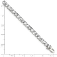 Sterling Silver Rhodium-plated 4mm CZ Tennis Bracelet, 7.5" view 4