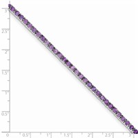 Sterling Silver Rhodium-plated Amethyst Bracelet view 3