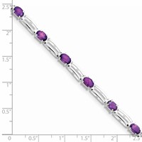 Sterling Silver Rhodium-plated Amethyst Bracelet view 3