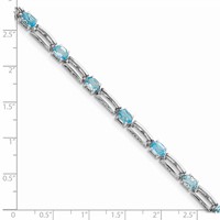 Sterling Silver Rhodium-plated Blue Topaz Bracelet view 4