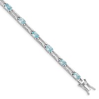 Sterling Silver Rhodium-plated Blue Topaz Bracelet view 1