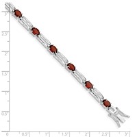 Sterling Silver Rhodium-plated Garnet Bracelet view 4