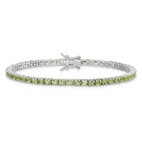 Sterling Silver Rhodium-plated Peridot Bracelet view 4