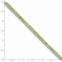 Sterling Silver Rhodium-plated Peridot Bracelet view 3
