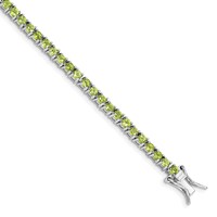 Sterling Silver Rhodium-plated Peridot Bracelet view 1