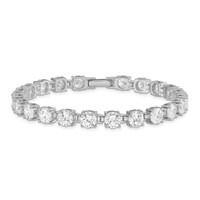 Sterling Silver Rhodium-plated 6mm CZ Tennis Bracelet, 7" view 3