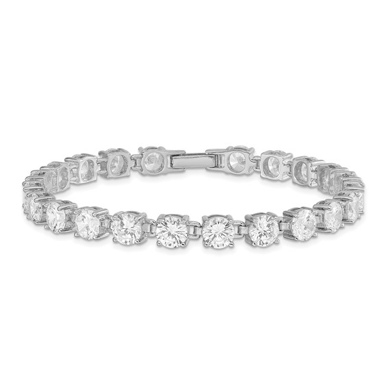 Sterling Silver Rhodium-plated CZ Tennis Bracelet