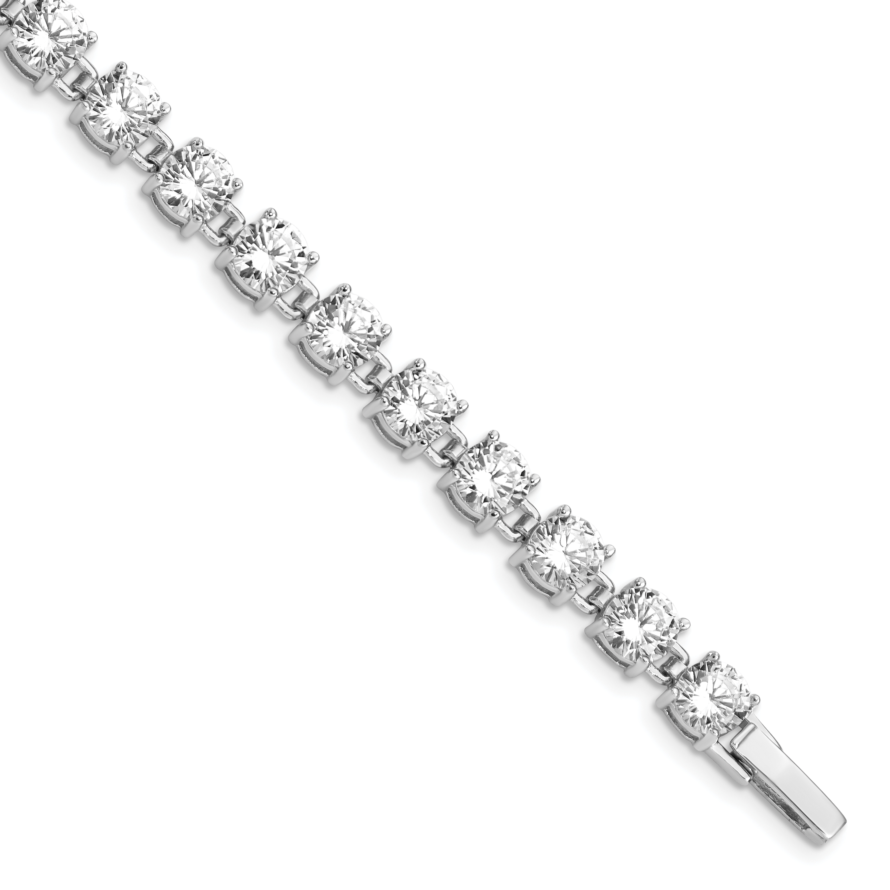 Sterling Silver Rhodium-plated CZ Tennis Bracelet (QX346CZ)
