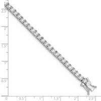 Sterling Silver Rhodium-plated Polished 3mm CZ Tennis Bracelet, 7" view 3