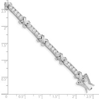 Sterling Silver Rhodium-plated CZ -x- Tennis Bracelet, 7" view 3