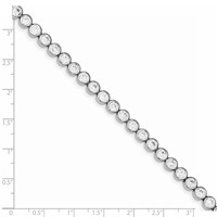 Sterling Silver Rhodium-plated 6mm Bezel CZ Tennis Bracelet, 7.25" view 4