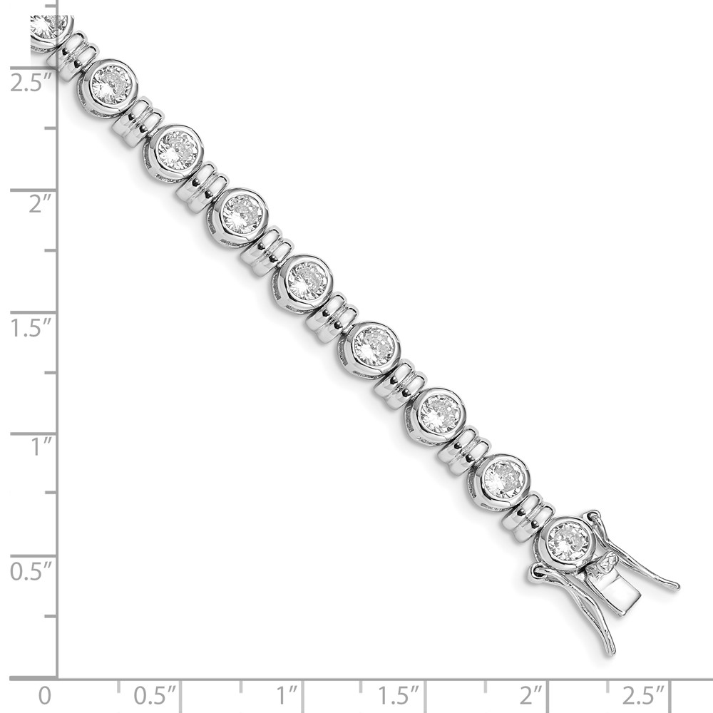 Sterling Silver Rhodium-plated CZ Bracelet (QX375CZ)