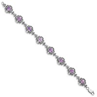Sterling Silver Rhodium-plated Amethyst Bracelet view 2
