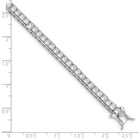 Sterling Silver Rhodium-plated Polished 3mm CZ Tennis Bracelet, 7" view 3