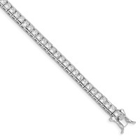 Sterling Silver Rhodium-plated Polished 3mm CZ Tennis Bracelet, 7" view 1