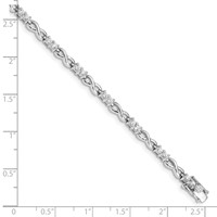 Sterling Silver Rhodium-plated Polished CZ and Infinity Bracelet, 7.5" view 4