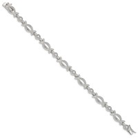 Sterling Silver Rhodium-plated CZ Bracelet view 2