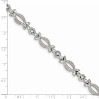 Sterling Silver Rhodium-plated CZ Bracelet view 4