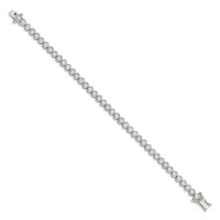 Sterling Silver Rhodium-plated 5mm Bezel CZ Tennis Bracelet, 7" view 2