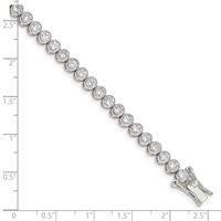 Sterling Silver Rhodium-plated 5mm Bezel CZ Tennis Bracelet, 7" view 3