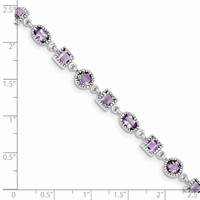 Sterling Silver Rhodium-plated Amethyst Bracelet view 3