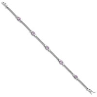 Sterling Silver Rhodium-plated Amethyst Bracelet view 2