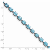 Sterling Silver Rhodium-plated Blue Topaz 6.5in Bracelet view 3