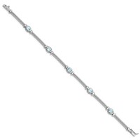 Sterling Silver Rhodium-plated Blue Topaz Bracelet view 2