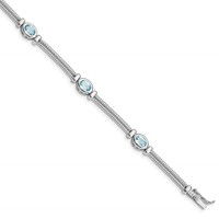 Sterling Silver Rhodium-plated Blue Topaz Bracelet view 1
