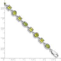 Sterling Silver Rhodium-plated Peridot Bracelet view 3