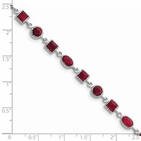 Sterling Silver Rhodium-plated Ruby Bracelet view 3